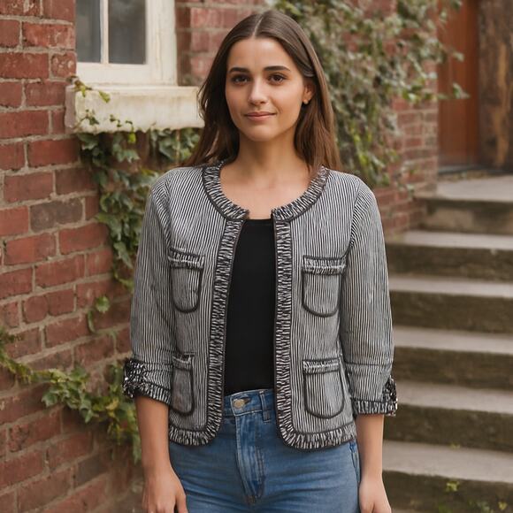 Karen Kane Jackets & Blazers - Karen Kane, jacket in size XS Ruffle Fringe with rhinestones